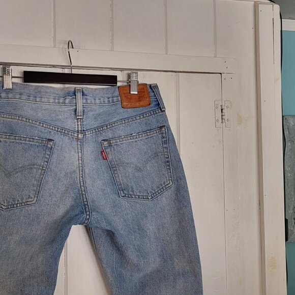 Levi's Button Fly 501 CT Ripped Jean Size 27 - Picture 5 of 14